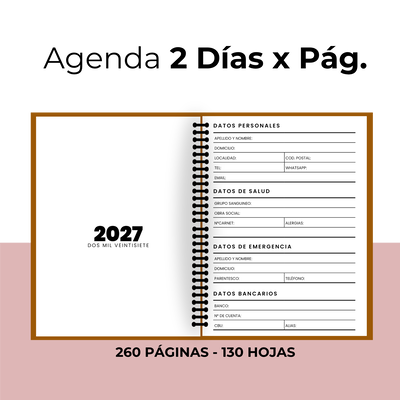Agenda de 2 Días por Página 2027 - IMPRIMIBLE 
