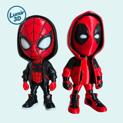 Set x2 Figuras Spiderman y Deadpool Urbano 