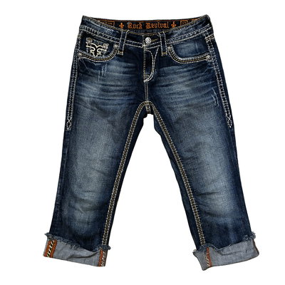 Jean Rock Revival Capri Triple costura