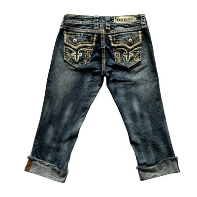 Jean Rock Revival Capri Triple costura