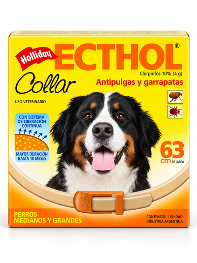 Ecthol Collar Antipulgas y Garrapatas Perros Medianos y Grandes