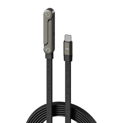 CABLE CARGA RAPIDA 65W PLEGABLE CON APOYO USB A - USB C