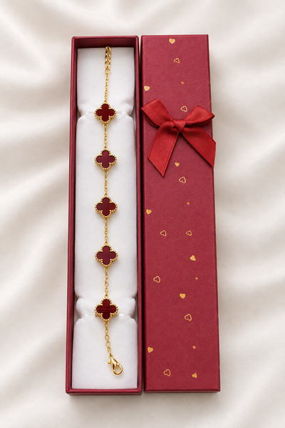 Pulsera Trébol Roja + Caja de regalo 🎁