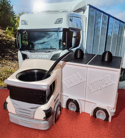 Set Mate Camion Scania Con Yerbero Azucarero Mate Y Bombilla