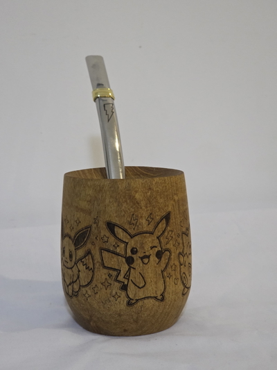 Mate de Madera Pokémon Kawaii 