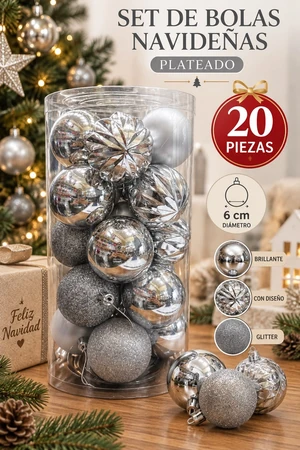 Bolas Navideñas en Tubo x 20 unidades