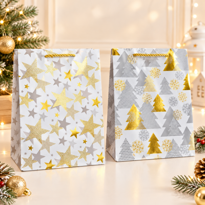BOLSA DE REGALO DE NAVIDEÑA EN PACK X 12 UNI