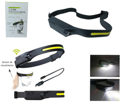 LINTERNA MINERA LED RECARGABLE CON SENSORÁ