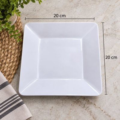 Plato cuadrado de melamina 20cm x6pcs