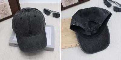 DOCENA SURTIDA GORRA LISA VINTAGE GABARDINA NEGRA
