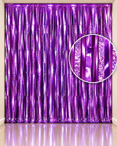 Cortina holográfica violeta 100x200cm