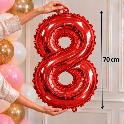 Globo metalizado grande rojo 8