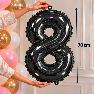 Globo metalizado grande negro 8
