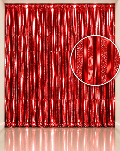 Cortina holográfica roja 100x200cm