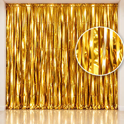 Cortina metalizada dorada 100x200 cm