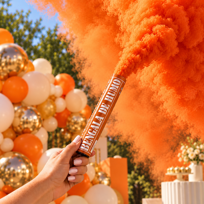 Bengala de humo naranja
