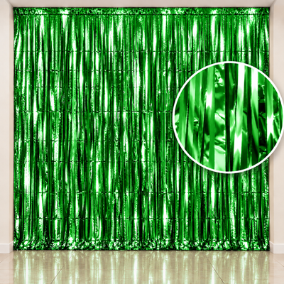 Cortina metalizada verde 100x200 cm