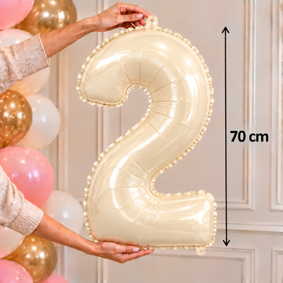 Globo metalizado grande crema 2