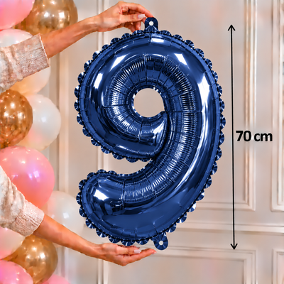 Globo metalizado grande azul 9 