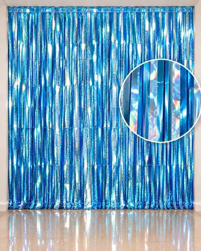 Cortina holográfica celeste 100x200cm