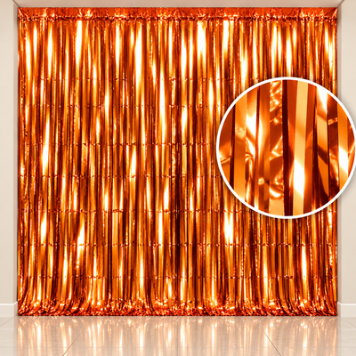 Cortina metalizada naranja 100x200 cm