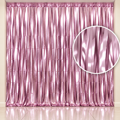Cortina metalizada rosa 100x200 cm