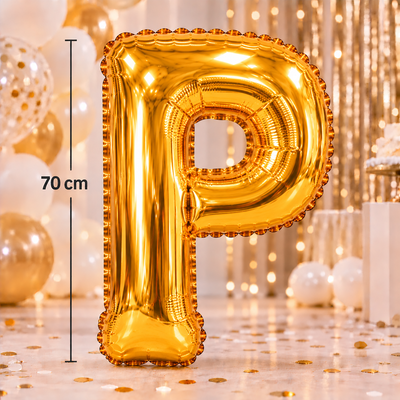 Globo metalizado grande dorado letra P