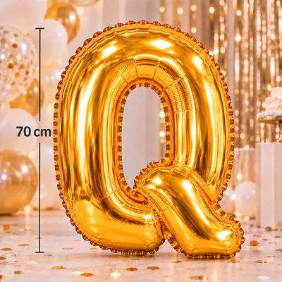 Globo metalizado grande dorado letra Q