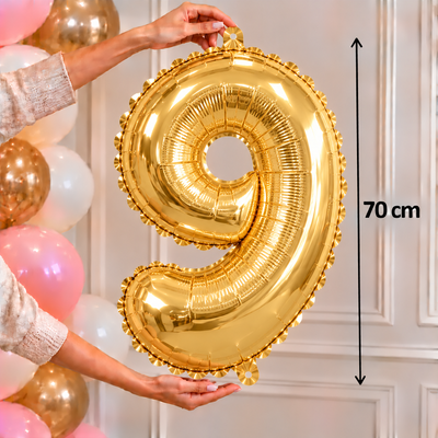 Globo metalizado grande dorado 9 