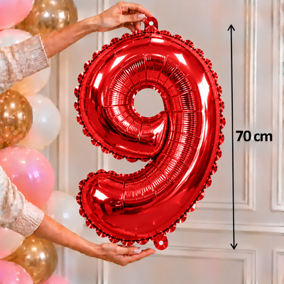 Globo metalizado grande rojo 9 