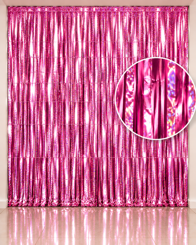 Cortina holográfica fucsia 100x200cm