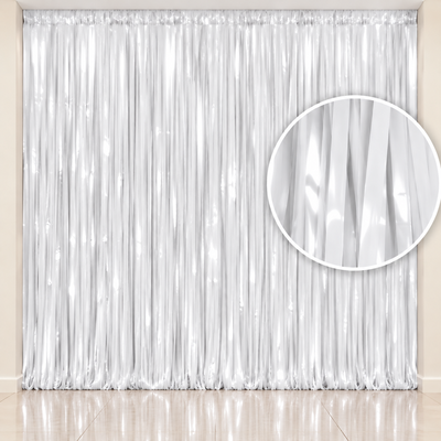 Cortina metalizada blanco 100x200 cm