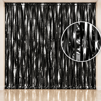 Cortina metalizada negra 100x200 cm