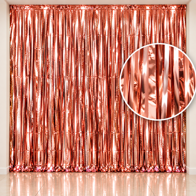 Cortina metalizada rosa gold 100x200 cm