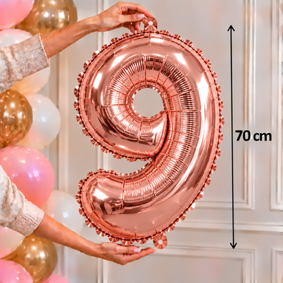 Globo metalizado grande rosa gold 9 
