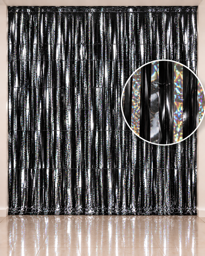 Cortina holográfica negra 100x200cm