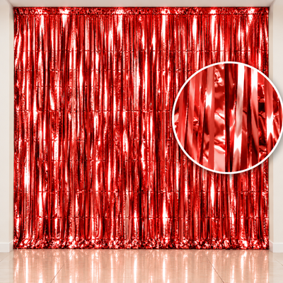 Cortina metalizada roja 100x200 cm
