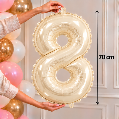 Globo metalizado grande crema 8