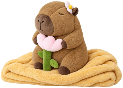 Peluche de capibara con manta