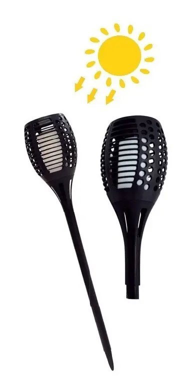Lampara Solar Antorcha Para Jardín Efecto Fuego x 2 unidades