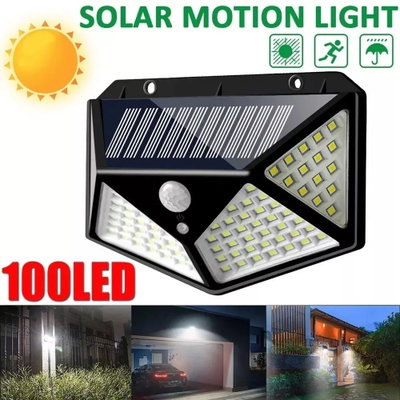 Reflector Led Panel Solar 100 Leds Sensor Movimiento