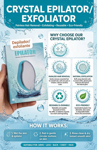 Depilador Exfoliante de Cristal Nano Reutilizable y Ecológico