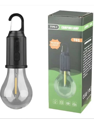 Foco Led Recargable Usb Portatil 3 Modos Colgante Camping Negro