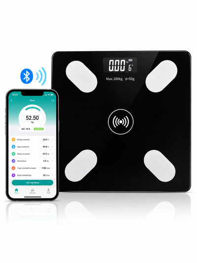 Balanza Digital Inteligente Art Bluetooth 180kg Vidrio Templado
