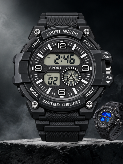 Reloj Deportivo Táctico Hombre Digital Crono Blue Light