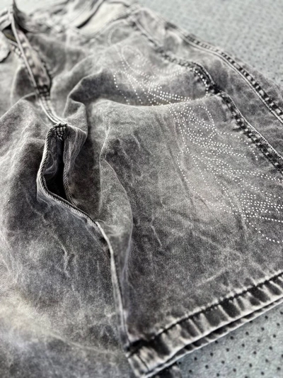 BERMUDA BAGGY BLACK WASH STRASS