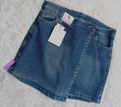 SHORT POLLERA DE JEAN BRILLITOS