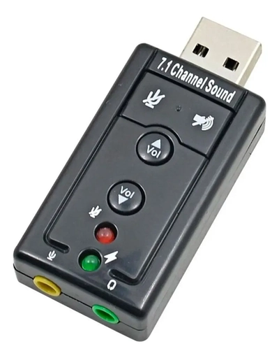 Placa De Sonido USB Externa Netmak NM-SU8CH 7.1 Canales Negro
