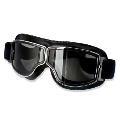 Antiparra Moto Vintage Cafe Race Custom Eco Cuero Negro