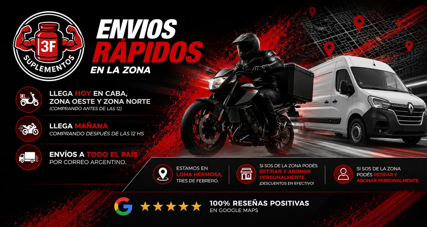 venta de suplementos con envios rapidos en zona oeste